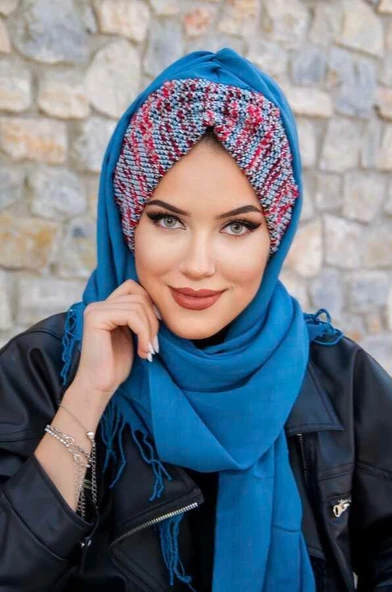 Petrol Mavi Renkli Hazır Şal ürün görseli