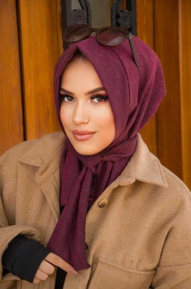 Bordo Kaşe Hazır Eşarp - 2