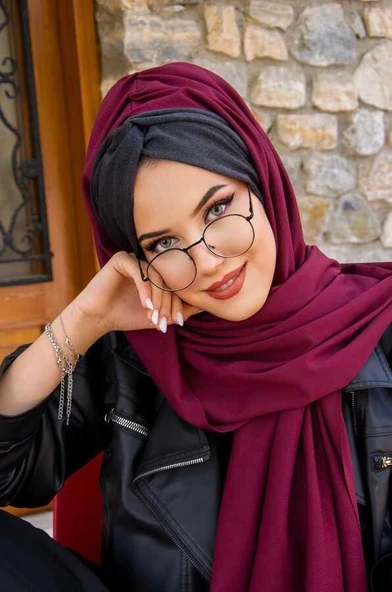 Füme Bordo Burgu Hazır Şal ürün görseli