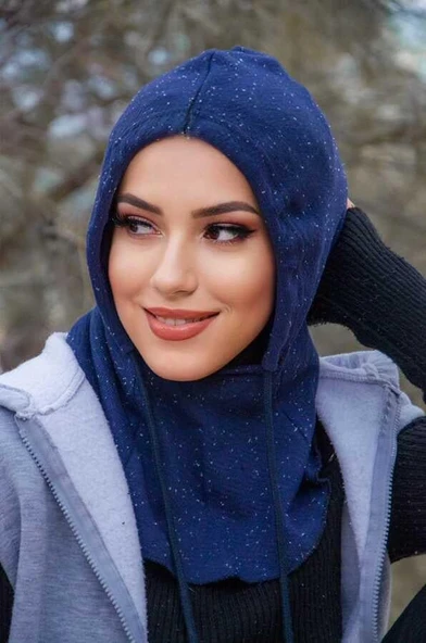 Lacivert Karyağdı Bağcıklı Kapüşon Bone ürün görseli