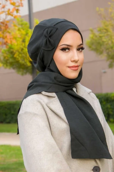 Acı Yeşil Fiyonklu Tesettür Bere ürün görseli