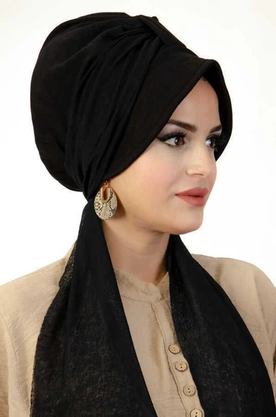 Siyah Fularlı Şapka Bone ürün görseli