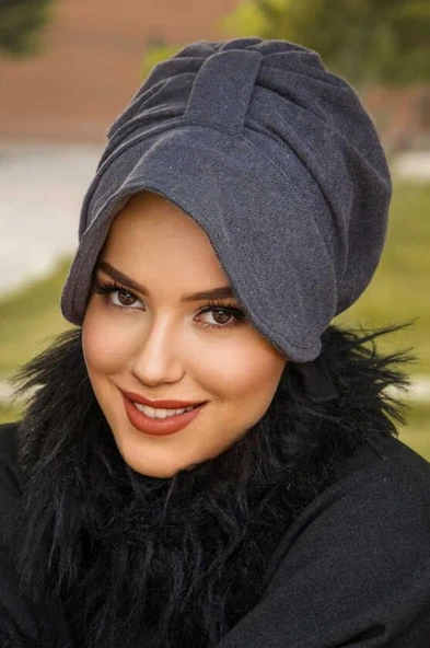 Füme Balıksırtı Kaşe Şapka Bone - 2