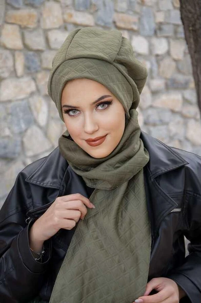 Haki Kapitone Tesettür Bere - Resim 4