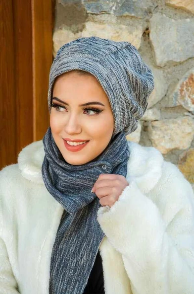 Kot Mavi Tesettür Bere Ve Etol Takım ürün görseli