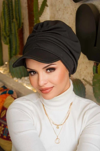 Siyah Kepli Şapka Bone - Resim 2