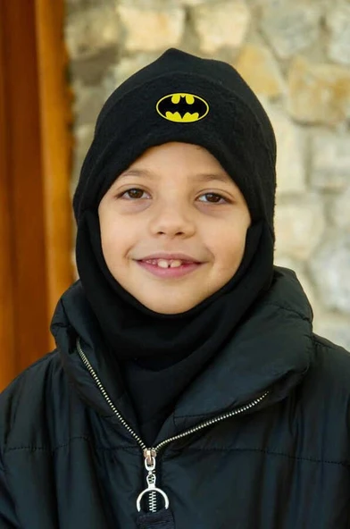 Erkek Çocuk Siyah Armalı Maskeli Bere ürün görseli