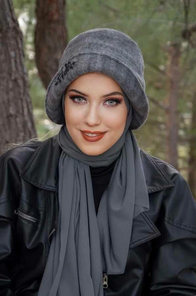 Füme Nakış Desen Bucket Şapka - Resim 2