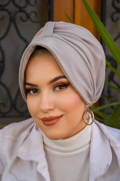 Taş Gri Tesettür Şapka Bone ürün görseli