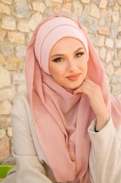 Pudra Bandana Bone Şal - Resim 3