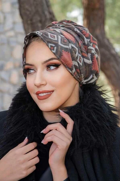 Vizon Kahve Bantlı Şapka Bone - Resim 4