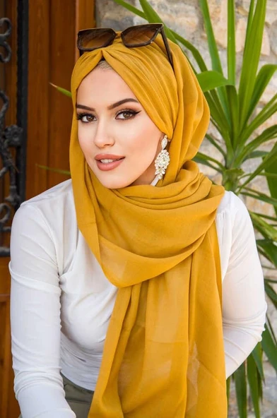 Hardal Büzgülü Hazır Şal - Resim 4