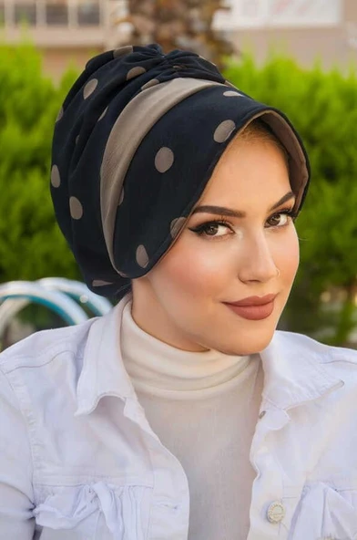 Siyah Vizon Bantlı Şapka Bone - 2