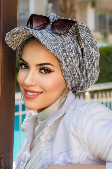 Kot Desen Tesettür Şapka Bone ürün görseli