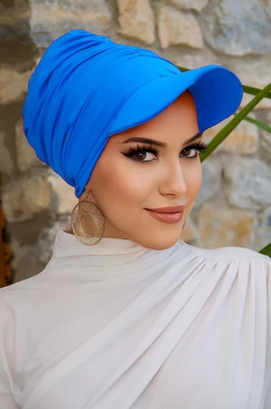 Mavi Havuz - Deniz Şapkası / Mayo Üstüne Kullanılabilir - Resim 2