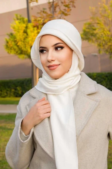 Beyaz Atkılı Vintage Şapka - Resim 3