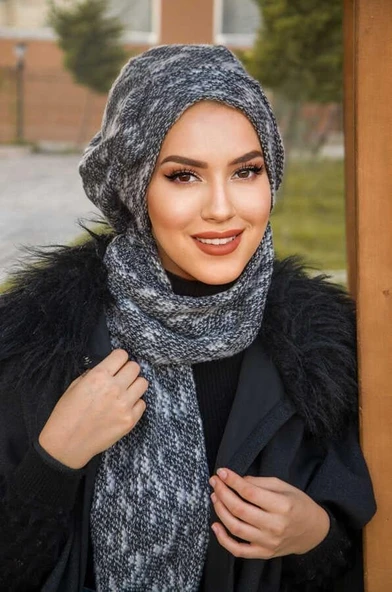 Gri Melanj  Tesettür Bere - Resim 2