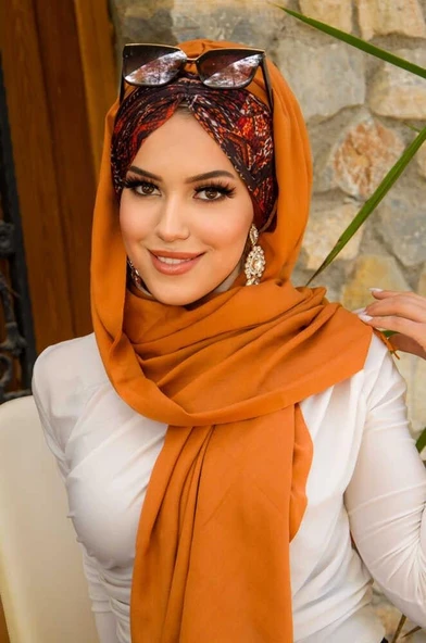 Bakır Etnik Desenli Hazır Şal ürün görseli