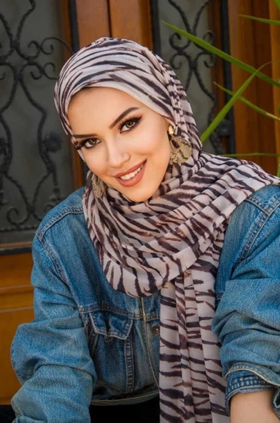 Zebra Desenli Bone Hazır Şal ürün görseli