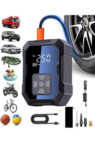 Akıllı 4000mAh Dijital Hava Kompresörü  150PSI Şarjlı Taşınabilir Lastik Şişirme Pompası