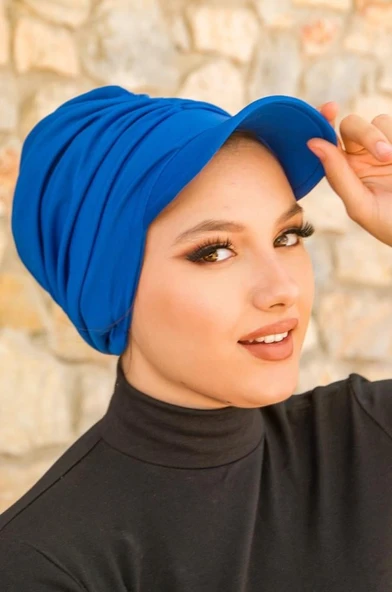 Saks Mavi Tesettür Şapka ürün görseli