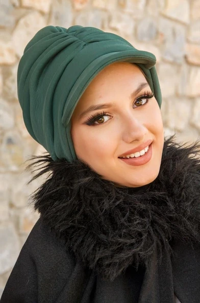 Zümrüt Kışlık Tesettür Şapka - Resim 2