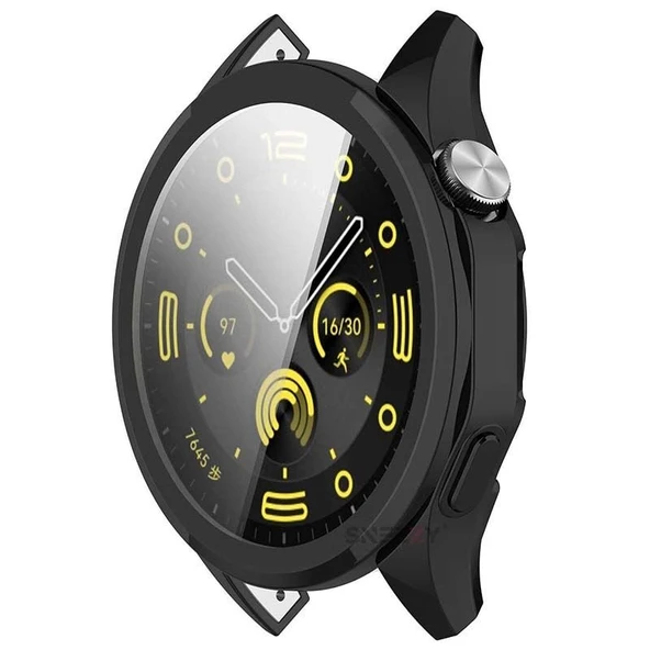 Sneezy Huawei Watch Gt4 46mm Tpu Yumuşak Silikon Kasa Ve Ekran Koruyucu  Siyah - Resim 2
