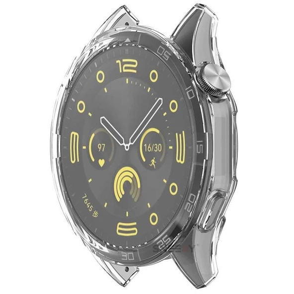 Sneezy Huawei Watch Gt4 46mm Tpu Yumuşak Silikon Kasa Ve Ekran Koruyucu  Şeffaf - Resim 2