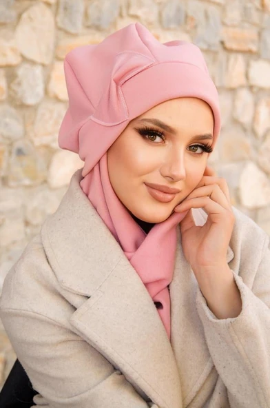 Pudra Fiyonklu Tesettür Bere - Resim 2