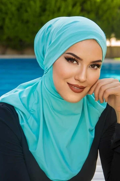 Mint Hijab Havuz ve Deniz Bonesi - Resim 3