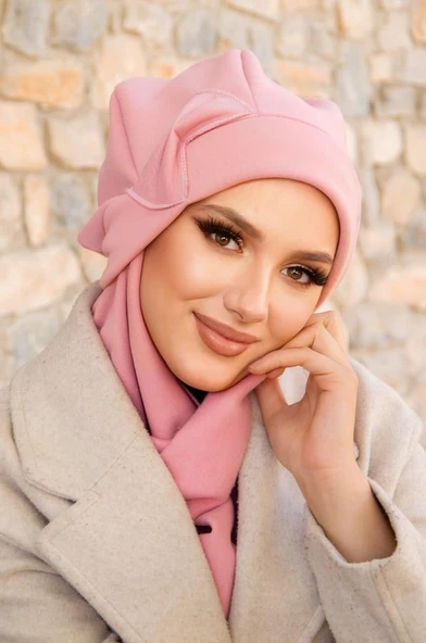 Pudra Fiyonklu Tesettür Bere - Resim 3