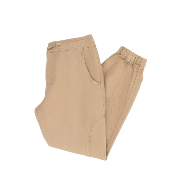 Kız Çocuk Kum Kanvas Pantolon - Resim 3