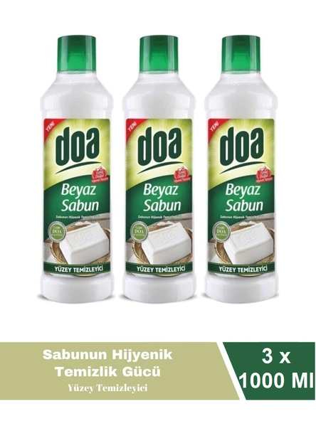 Doa Yüzey Temizleyici Beyaz Sabun Kokulu  1 Lt Vegan x 3 Adet ürün görseli
