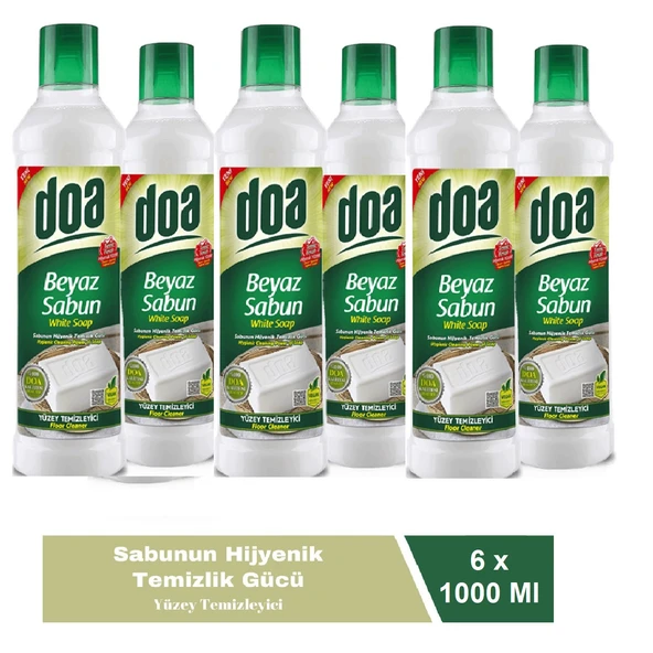 Doa Yüzey Temizleyici Beyaz Sabun Kokulu  1 Lt Vegan x 6 Adet ürün görseli