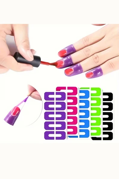 U Şeklinde Tırnak Boyası Koruyucu – Kokusuz Lateks Kutikül Koruyucu, Kusursuz Manikür ve Tırnak Sanatı İçin, 1 Adet - 2