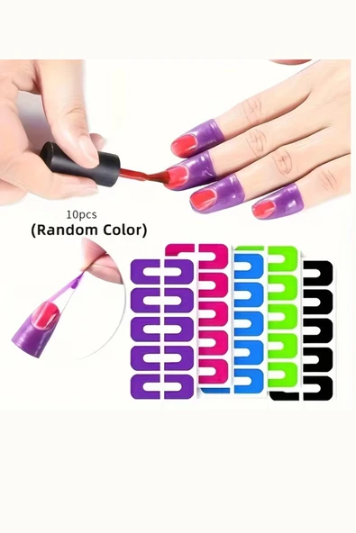 U Şeklinde Tırnak Boyası Koruyucu – Kokusuz Lateks Kutikül Koruyucu, Kusursuz Manikür ve Tırnak Sanatı İçin, 1 Adet