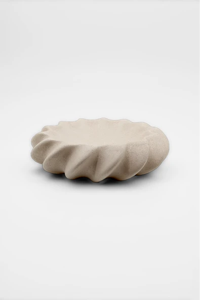 Fjora Bej Dokulu Bohem Seramik Obje Tabak (23x7 cm) ürün görseli 1