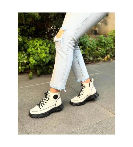 GUJA 24K310-13 KALIN TABAN DERİ KADIN SNEAKERS BOT - Resim 9