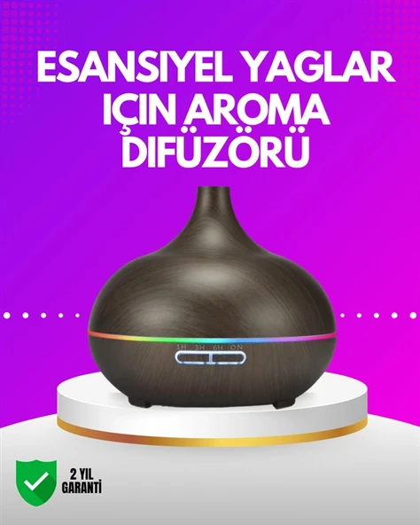 Zamanlayıcılı ve Otomatik Kapanmalı Aromaterapi Nemlendirici Difüzör ürün görseli 1