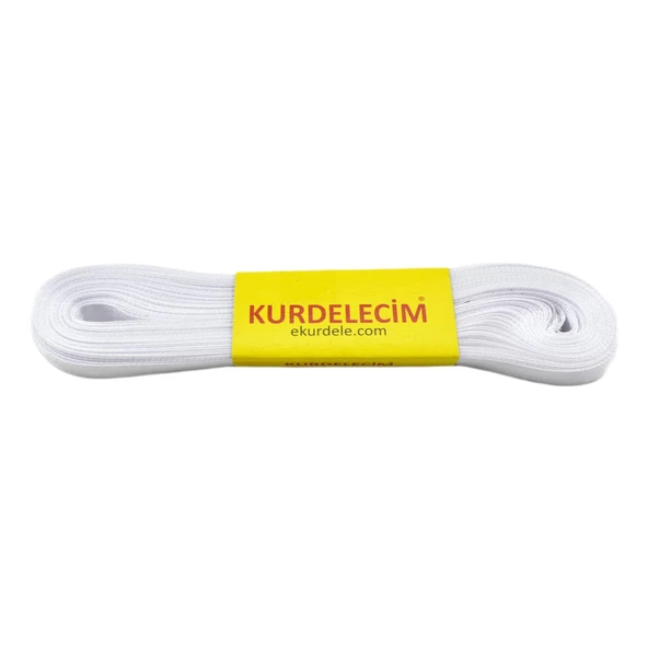Kurdelecim Saten Kurdele 1 cm 10 mt Beyaz - 2