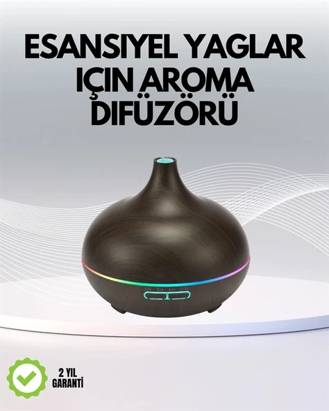 7 Renk Işıklı Ultrasonik Hava Difüzörü – Sessiz ve Güvenli Kullanım ürün görseli 1