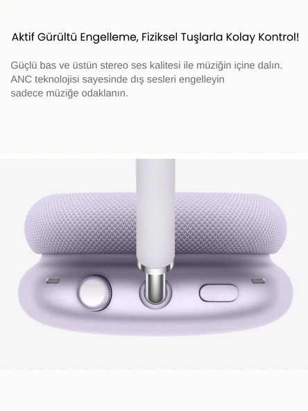 Airpods Max Fileli Kulak Üstü Bluetooth Kulaklık Ve Kılıf Pop-Up Aktif Gürültü Engelleme-Şeffaf Modu iPhone Uyumlu (Turuncu) - 3