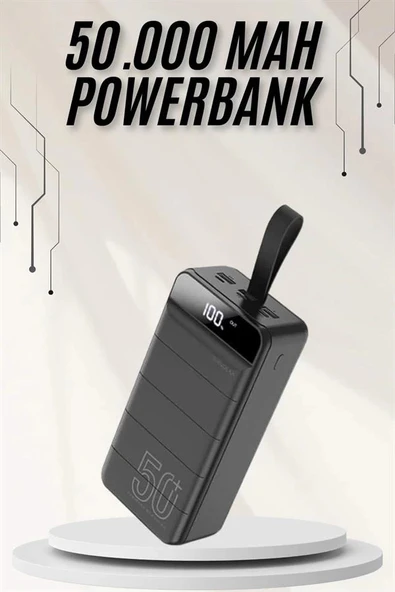 Powerbank Çoklu Şarj Girişi 50.000 Mah Taşınabilir Dijital Göstergeli - Resim 2