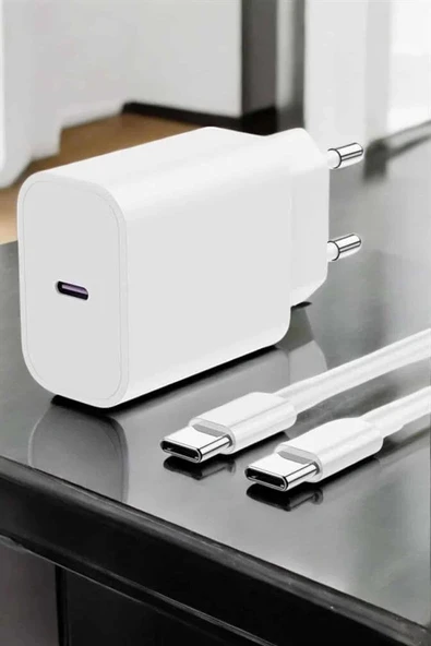 İOS Uyumlu Type-C Girişli Hızlı Şarj 15/15 Pro Max Adaptör ve Kablosu - Resim 5