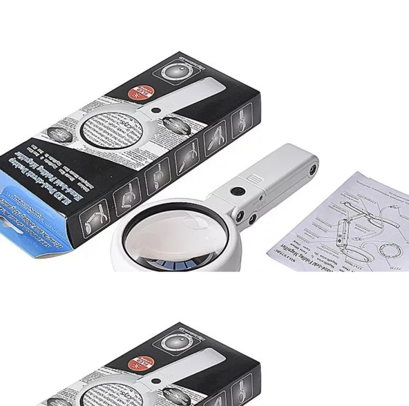 Usb Şarj Edilebilir Katlanabilir 3.510x Büyüteç 8 Ledli Masa Ve Eliçin  Taşınabilir Büyüteç Fs90rc - Resim 7