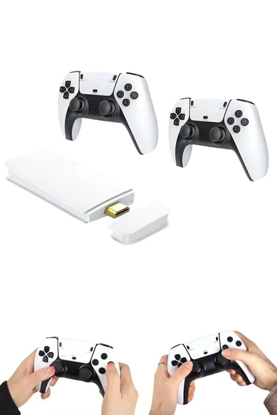 Çift Oyun Kollu 4K HD Ekran Nostaljik 20.000 Oyunlu Beyaz Game Stick - Resim 3