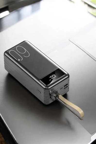 Powerbank 60.000 MAH Dijital Göstergeli 4 Portlu Taşınabilir - Resim 3