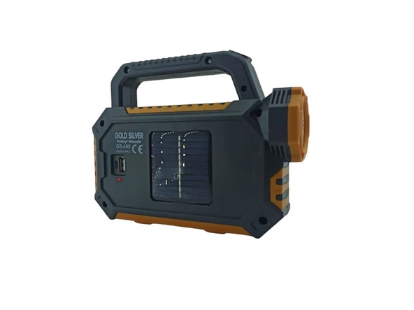 15W Güneş Enerjili Powerbank Özellikli Çok Fonksiyonlu Işıldak Fener GS490 - Resim 2