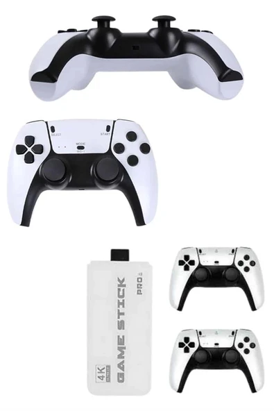 Çift Oyun Kollu 4K HD Ekran Nostaljik 20.000 Oyunlu Beyaz Game Stick - Resim 5