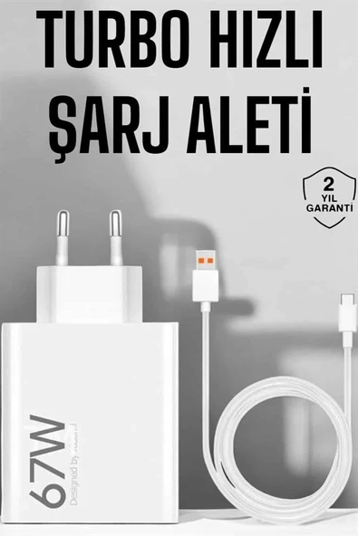 Şarj Aleti 67W Hızlı Şarj Turbo Type-C Uyumlu Şarj Adaptörü Kablosu - Resim 2